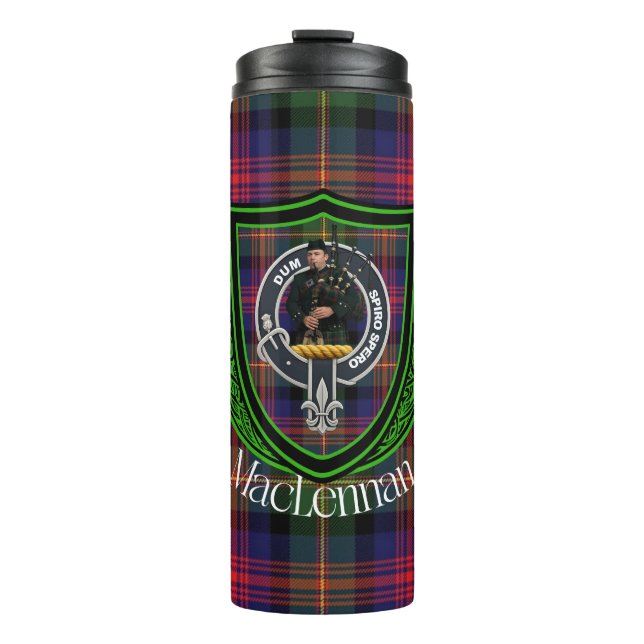 Termo MacLennan Scottish Clan Tartan & Crest (Anverso)
