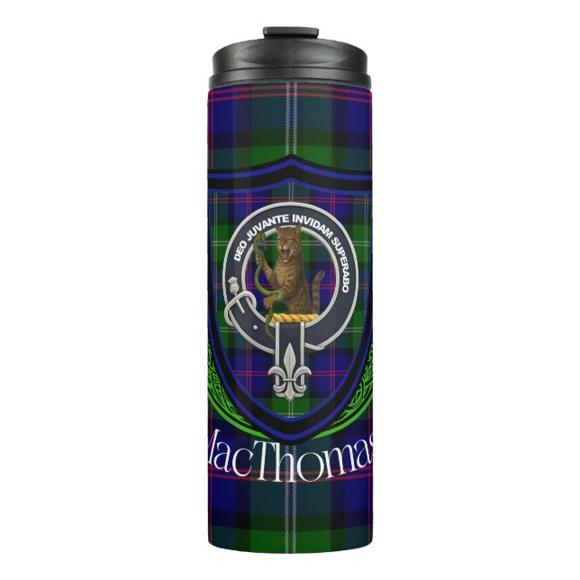 Termo MacThomas Scottish Clan Tartan & Crest (Anverso)
