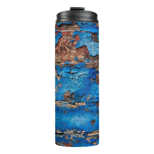 Termo Madera azul del fondo de textura (Anverso)