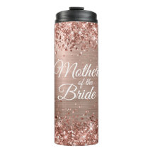 Madre de la Novia Brillante Rosa Dorado Glam