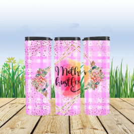 Termo Madre hustler rosa y dorada