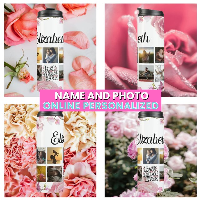 Termo Madres Collage de fotos familiar moderno (Mothers Modern Family Photo Collage Thermal Tumbler
)