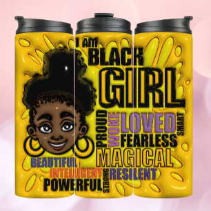 Termo Mágica Chica Negro - Tumbler efecto inflado 3D