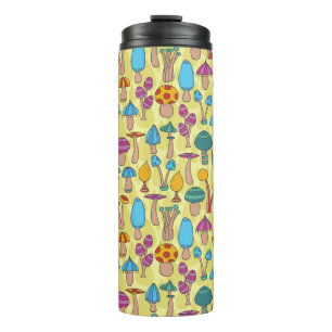 Termo Magnífico Mushrooms Doodle Seamless Pattern
