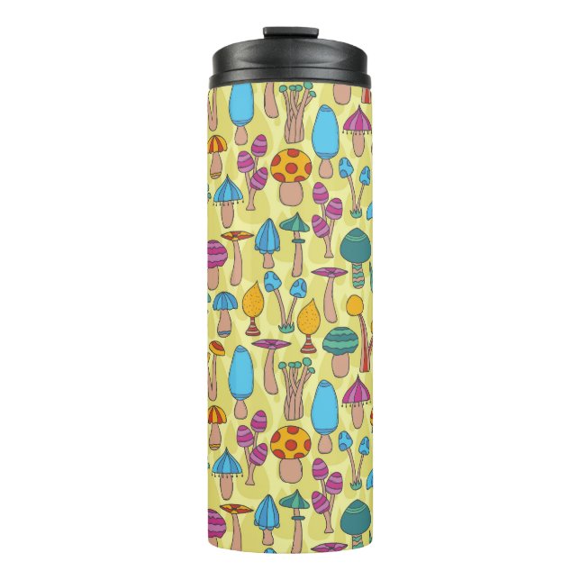 Termo Magnífico Mushrooms Doodle Seamless Pattern (Anverso)