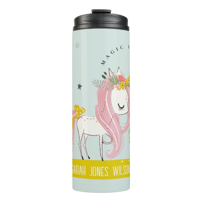Termo Magnífico Unicornio Pink Aqua Princess Kids (Anverso)