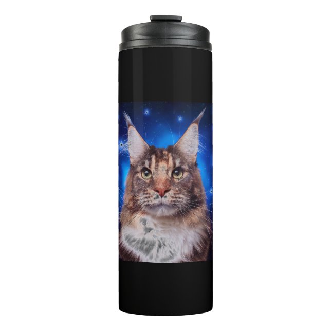 Termo Main Coon Cat Blue Background Stars (Anverso)