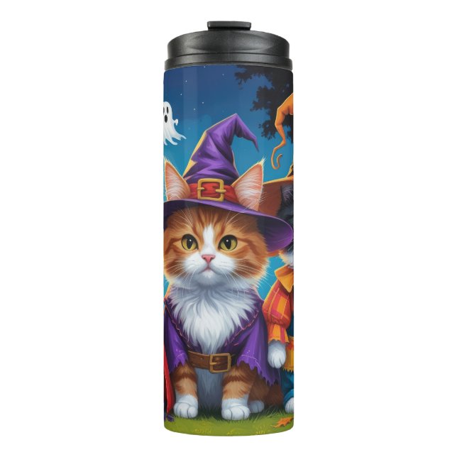 Termo Maine Coon Cats Calabaza Halloween Gracioso (Anverso)