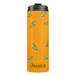 Termo Maíz con nombre personalizado en naranja