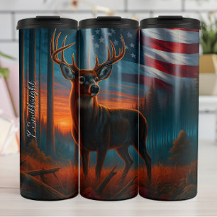 Termo Majestic Buck American Flag Sunset