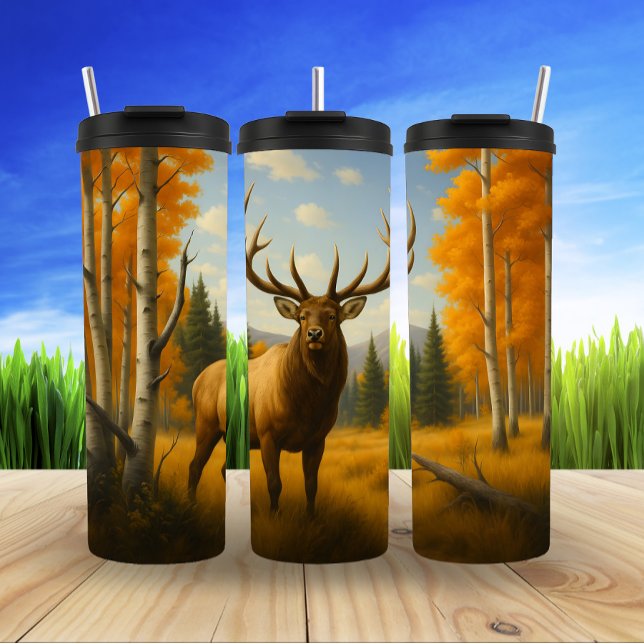 Termo Majestic Elk, Autumn Mountain Vista (Subido por el creador)