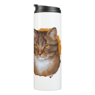 Termo Majestic Whiskers — Retrato Gato de Golden Gaze