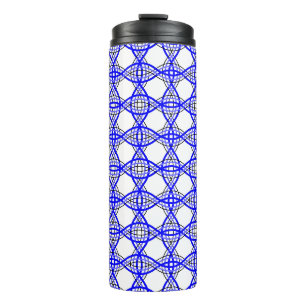 Termo malla geométrica de líneas onduladas azul real