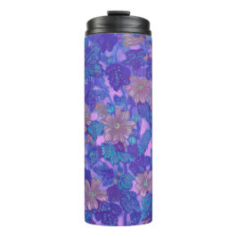 Termo Mallow Bloom, Malva Flores Pintando Floral Púrpura