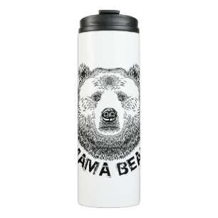 Termo Mama Bear, Ilustracion de mano dibujada