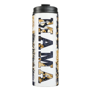 Termo MAMA Bonito/Tumbler floral de oro