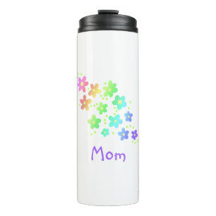 Termo Mamá Flores arcoiris