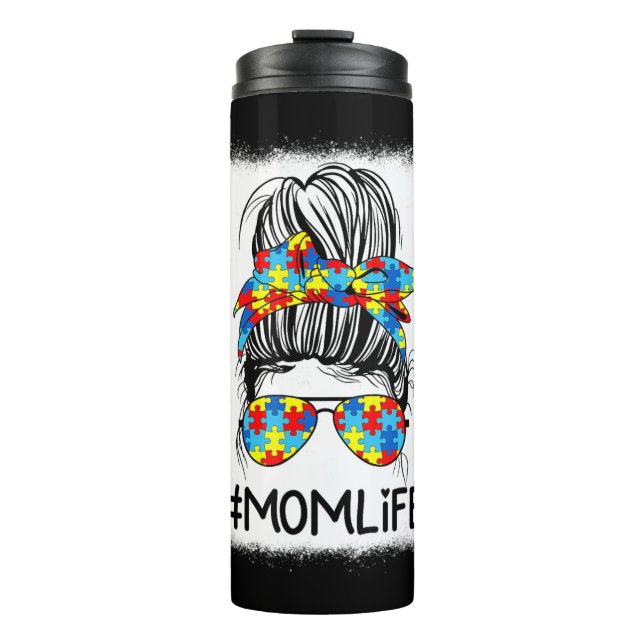 Termo Mamá la conciencia del autismo de vida desordenada (Anverso)