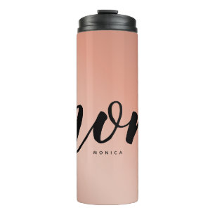 Termo Mamá Rosa Dorado Falso Elegante Minimalista