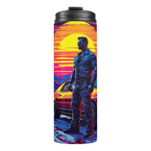 Termo Man Car Sunset Inspiración masculina músculos musc