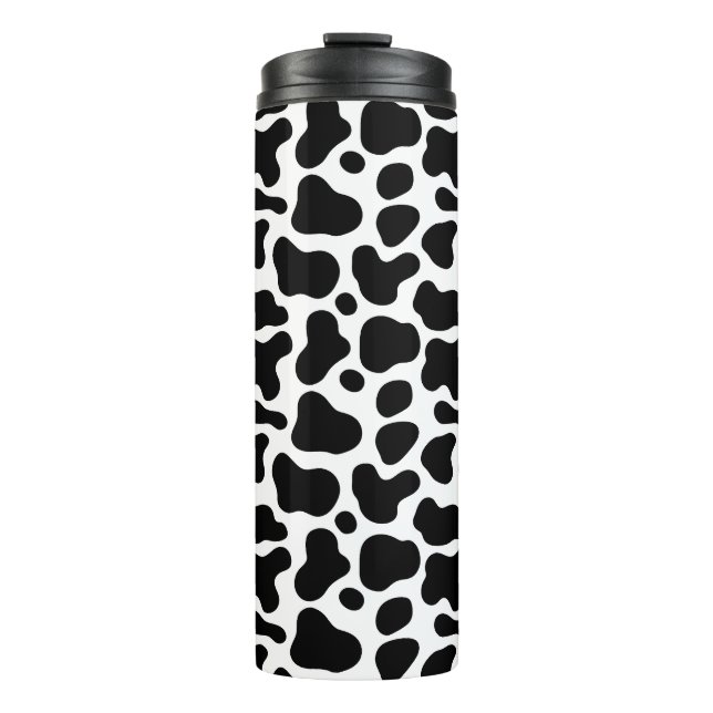 Termo manchas blancas y negras, patrón de vaca (Anverso)