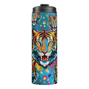 Termo Manchas de pintura de colores de arcoíris de cabez