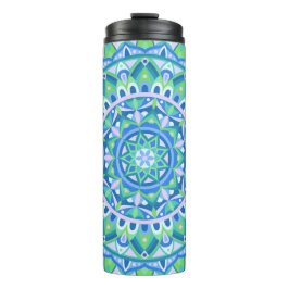 Termo Mandalá Azul Boho Viaje Tranquilizador Espiritual