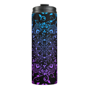 Termo Mandala azul y púrpura