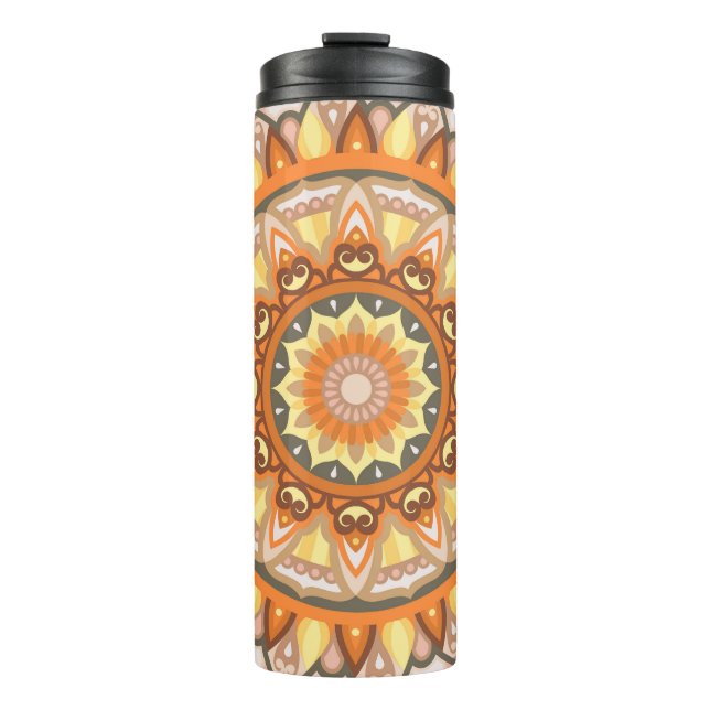 Termo Mandalá de Otoño Viaje Cálido Hojas de Otoño Boho (Anverso)