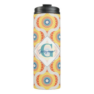 Termo Mandala de verano retro-egean personalizada