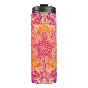 Termo Mandala: diseño de acuarela redonda