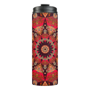 Termo Mandala lujosa sin fisuras, floral estrellada.