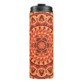 Termo Mandalá marrón geométrico terrenal boho neutral