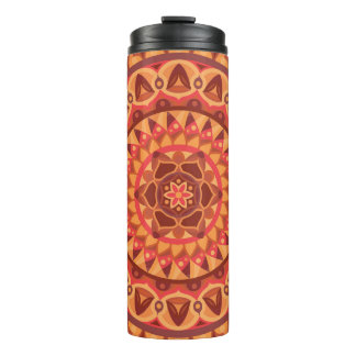 Termo Mandalá marrón geométrico terrenal boho neutral