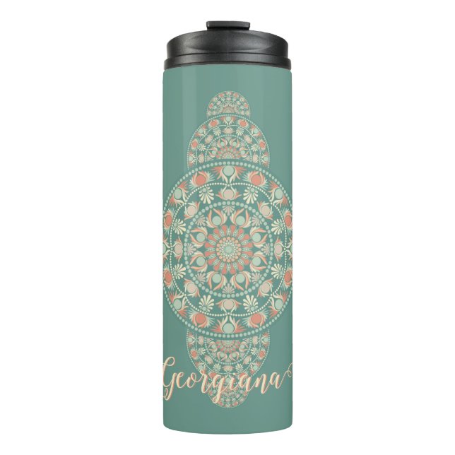 Termo Mandala ornamental personalizada de sabios y arena (Anverso)