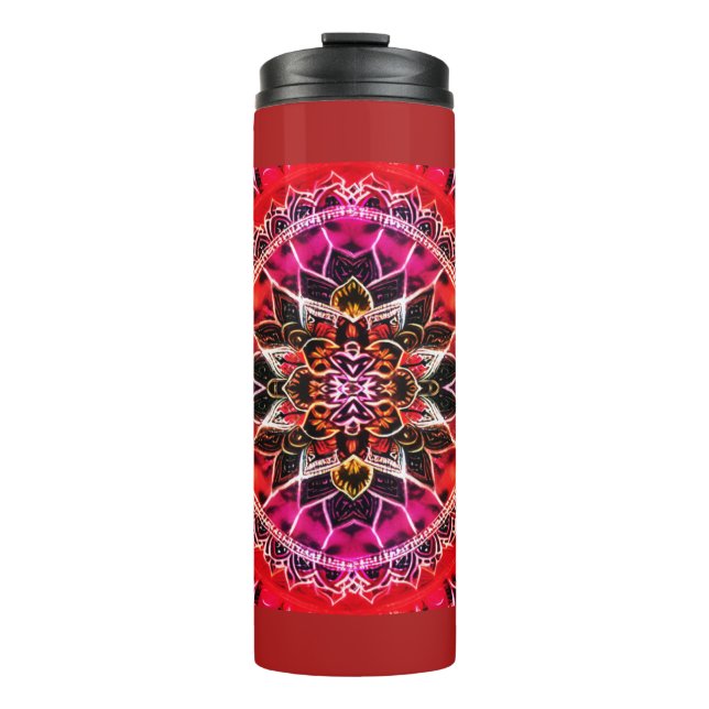 Termo Mandala roja hipnótica (Anverso)