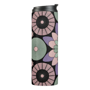 Termo Mandalas Florales Retro Pastel Simetría