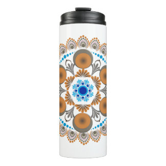 Termo Mandela de oro y puntos azules