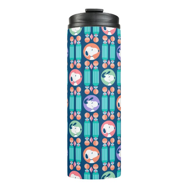 Termo Maní | Patrón de sueños de deco azul oscuro Snoopy (Anverso)