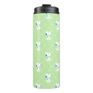 Termo Maní   Patrón de sueños de deco verde Snoopy