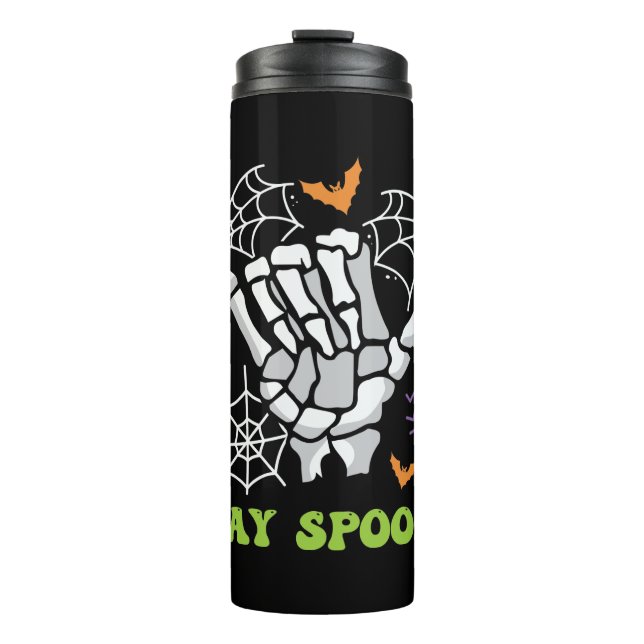 Termo Mano de esqueleto de Stay Spooky Halloween (Anverso)