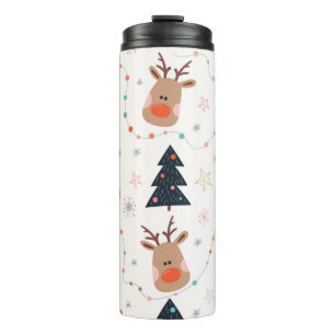 Termo Mano del árbol de renos de los navidades