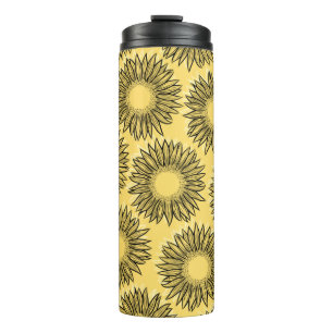 Termo Mano floral de girasol rústico