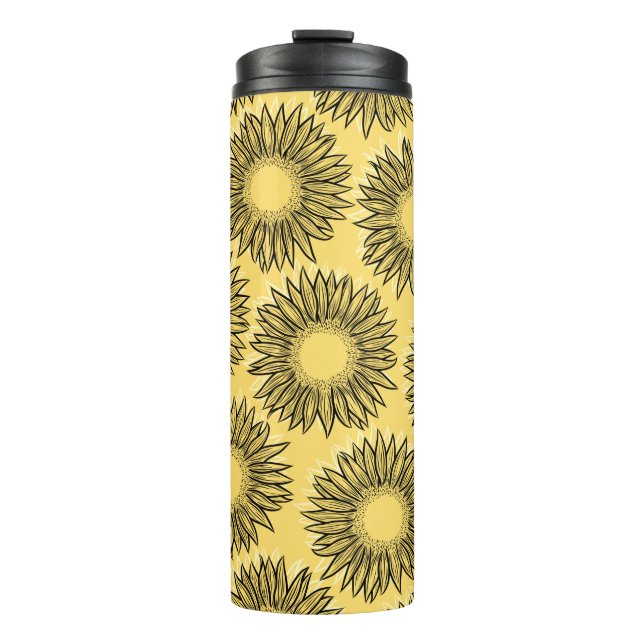 Termo Mano floral de girasol rústico (Anverso)
