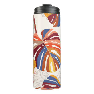 Termo Mano floral tropical brillante dibujada