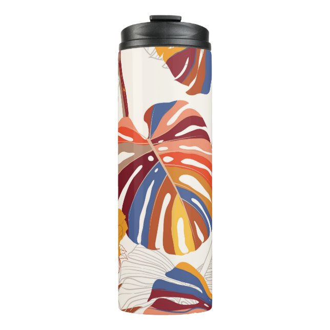 Termo Mano floral tropical brillante dibujada (Anverso)