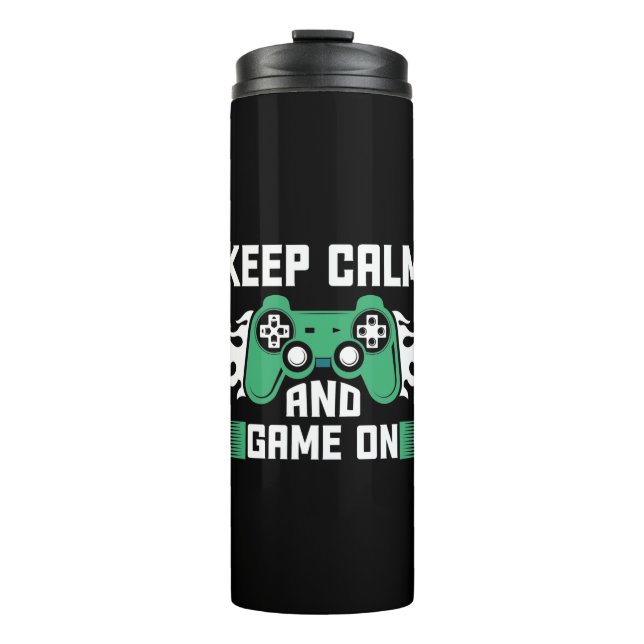 Termo Mantener la calma y seguir jugando (Anverso)