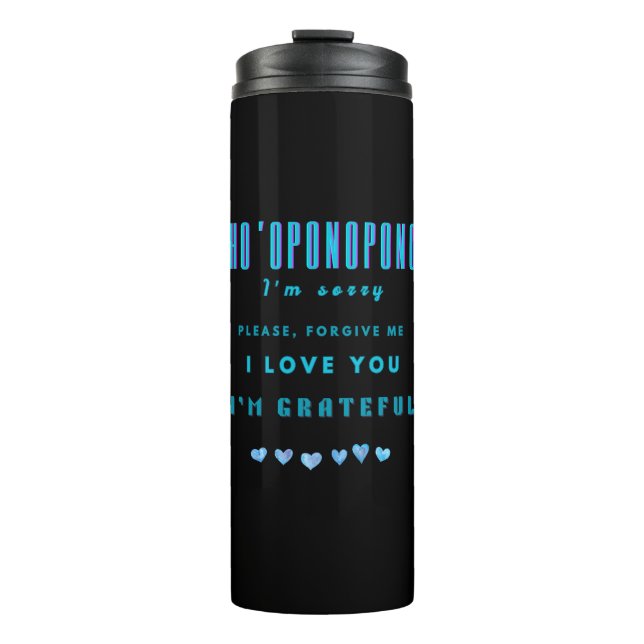 Termo Mantra curadora de Ho'oponopono - Espiritual azul  (Anverso)