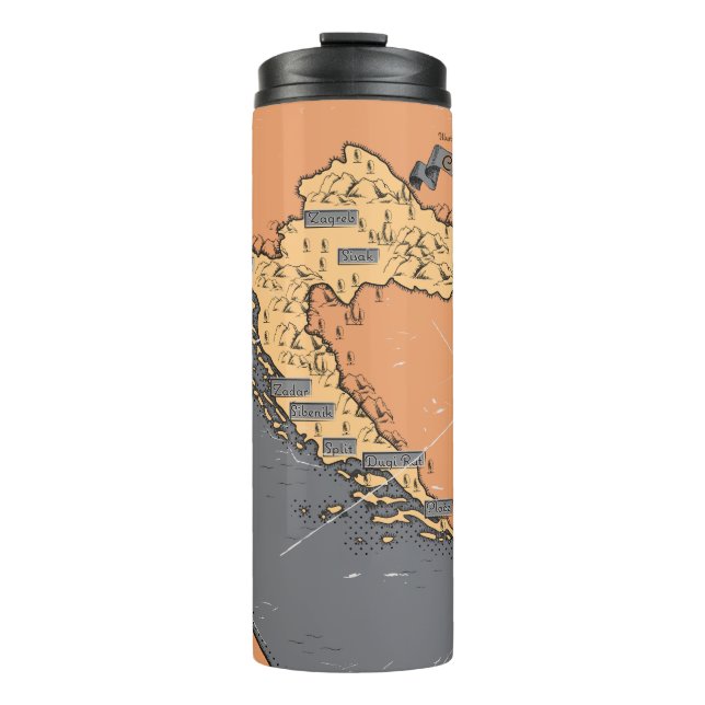 Termo Mapa antiguo vintage de Croacia (Anverso)