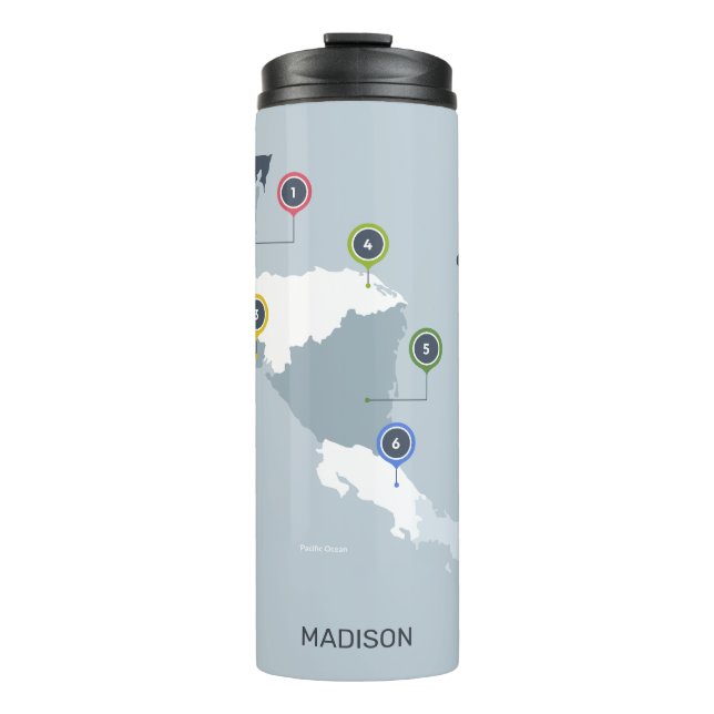 Termo Mapa de América Central de nombre personalizado (Anverso)
